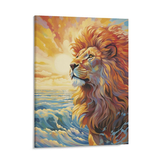 Ocean Spirit Lion Canvas Wall Art