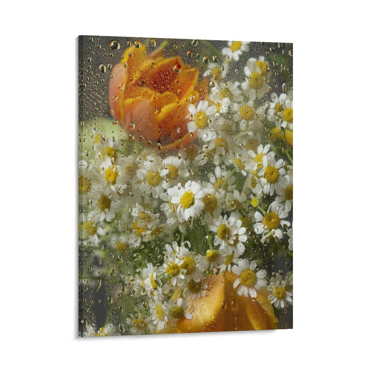 After Rain Floral Shadow Canvas Wall Art - 1