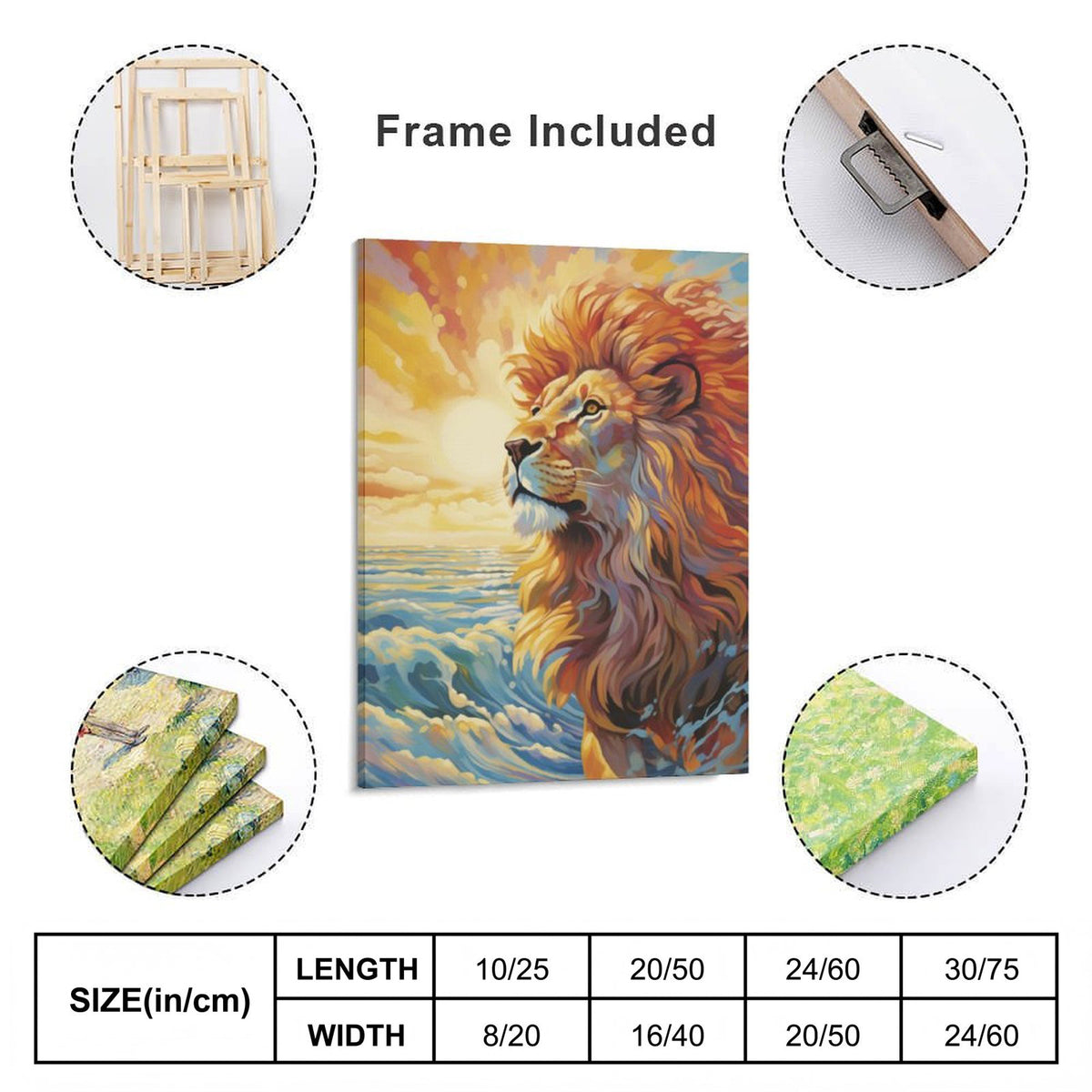 Ocean Spirit Lion Canvas Wall Art