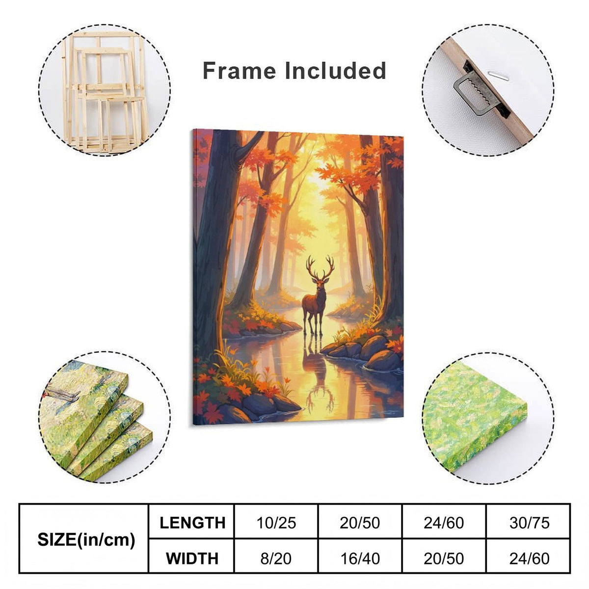 Enchanted Forest Deer Canvas Wall Art