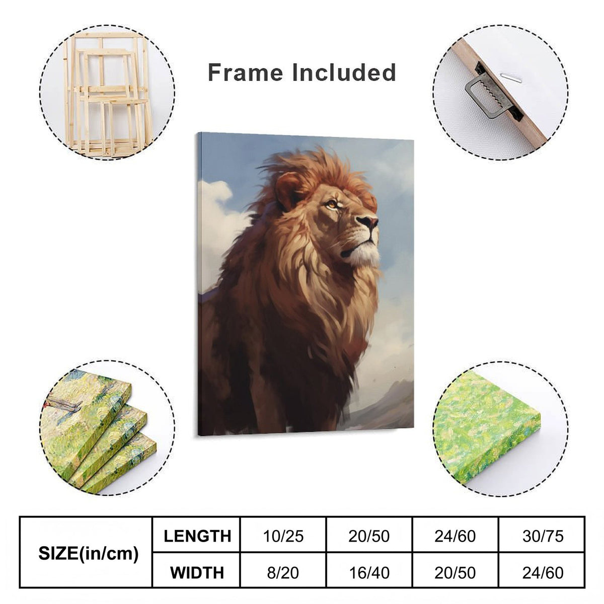 King of Wild Lion Canvas Wall Art