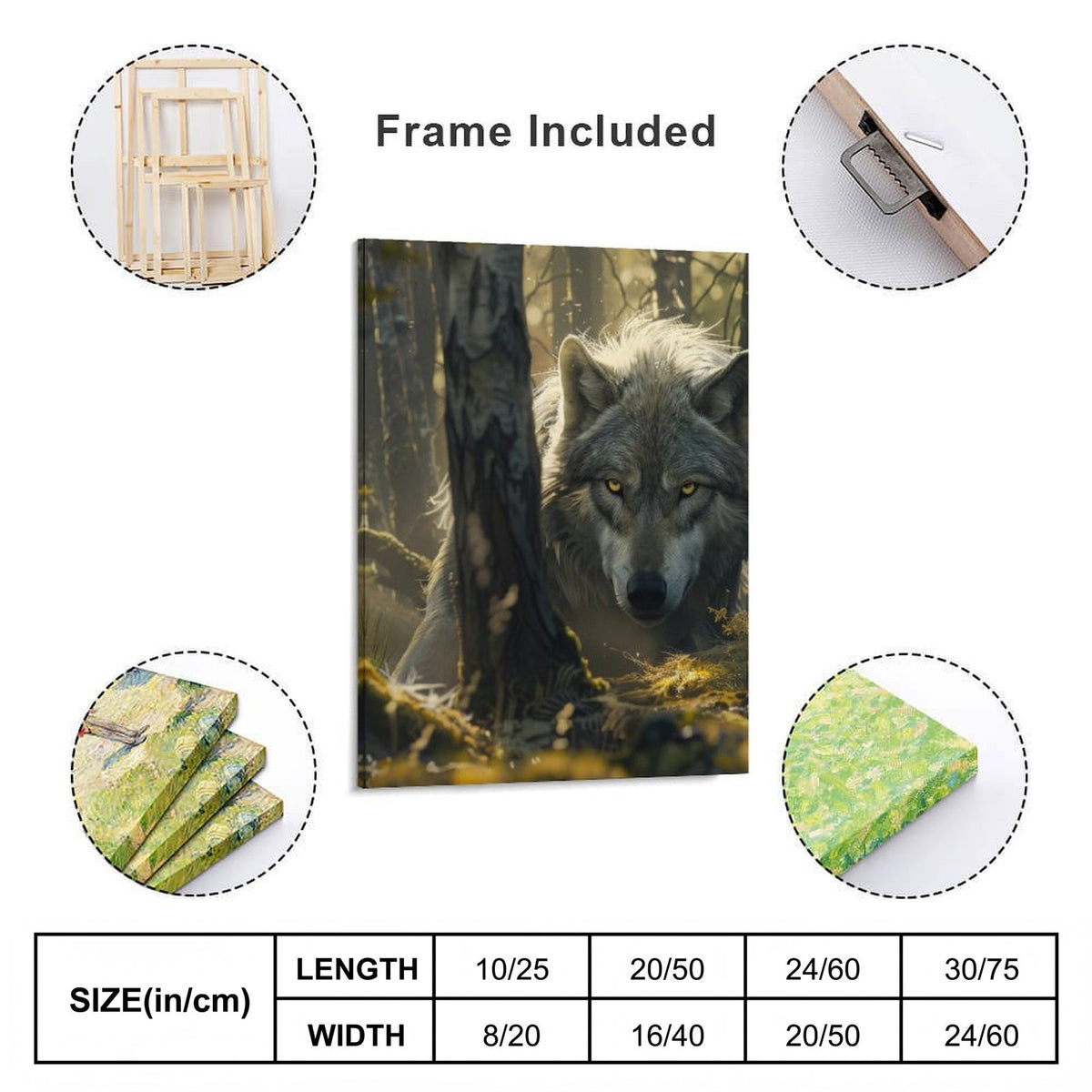 Mystic Forest Wolf Canvas Wall Art
