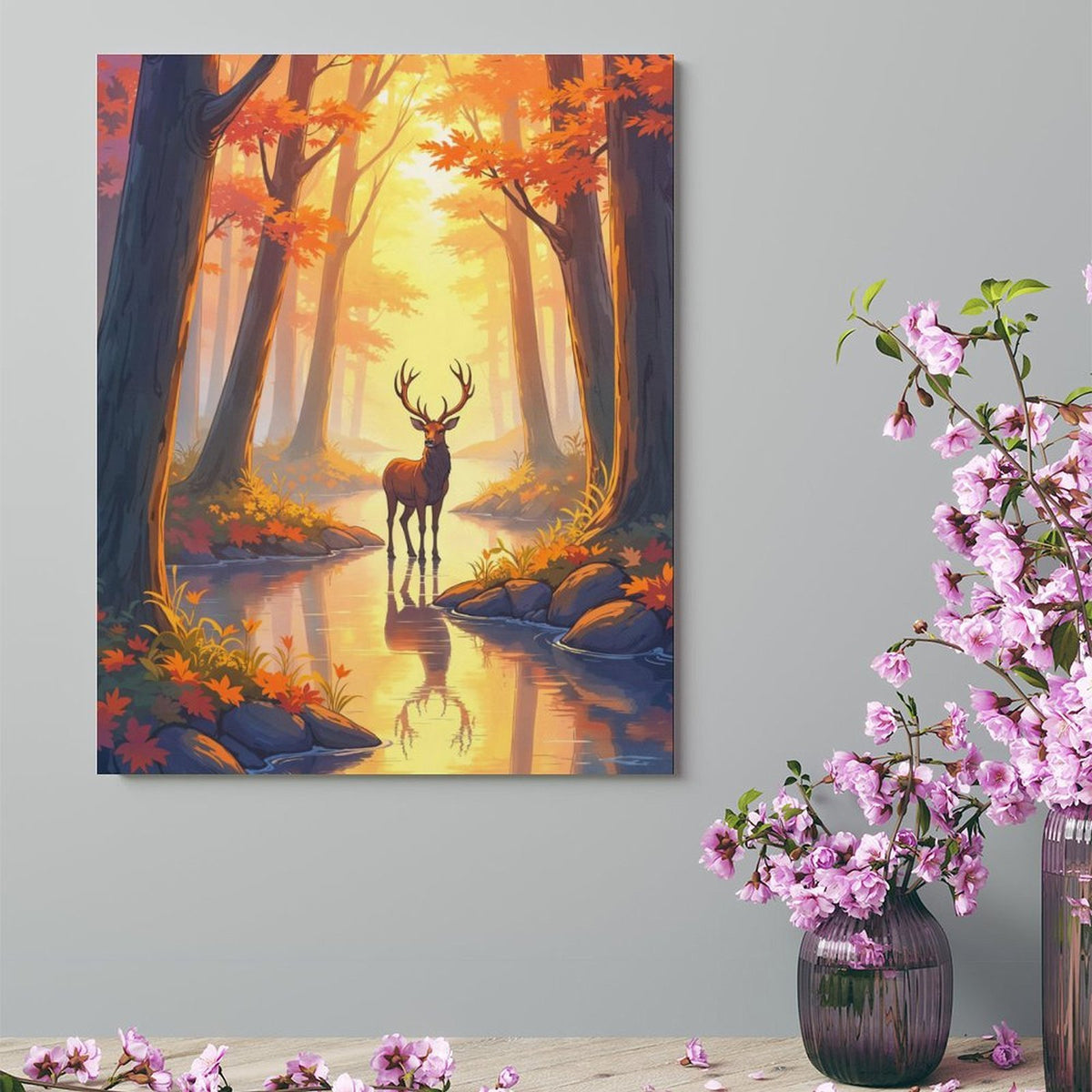 Enchanted Forest Deer Canvas Wall Art