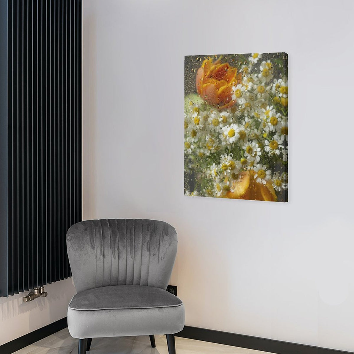 After Rain Floral Shadow Canvas Wall Art - 1