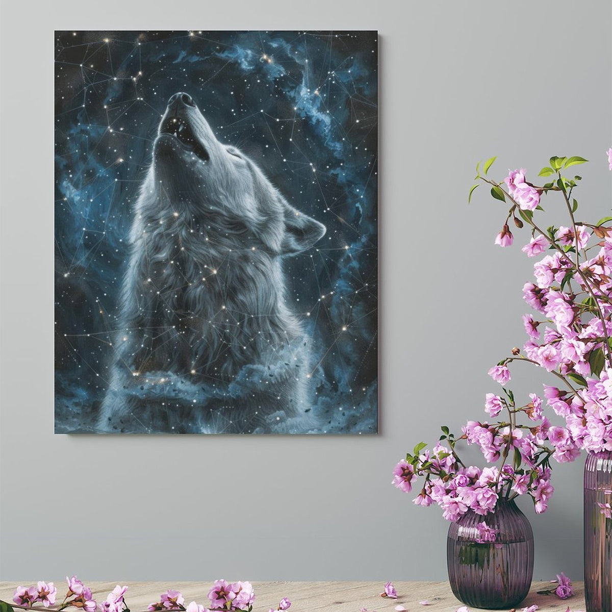 Cosmic Wolf Canvas Wall Art