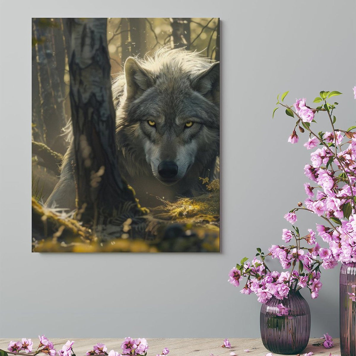 Mystic Forest Wolf Canvas Wall Art