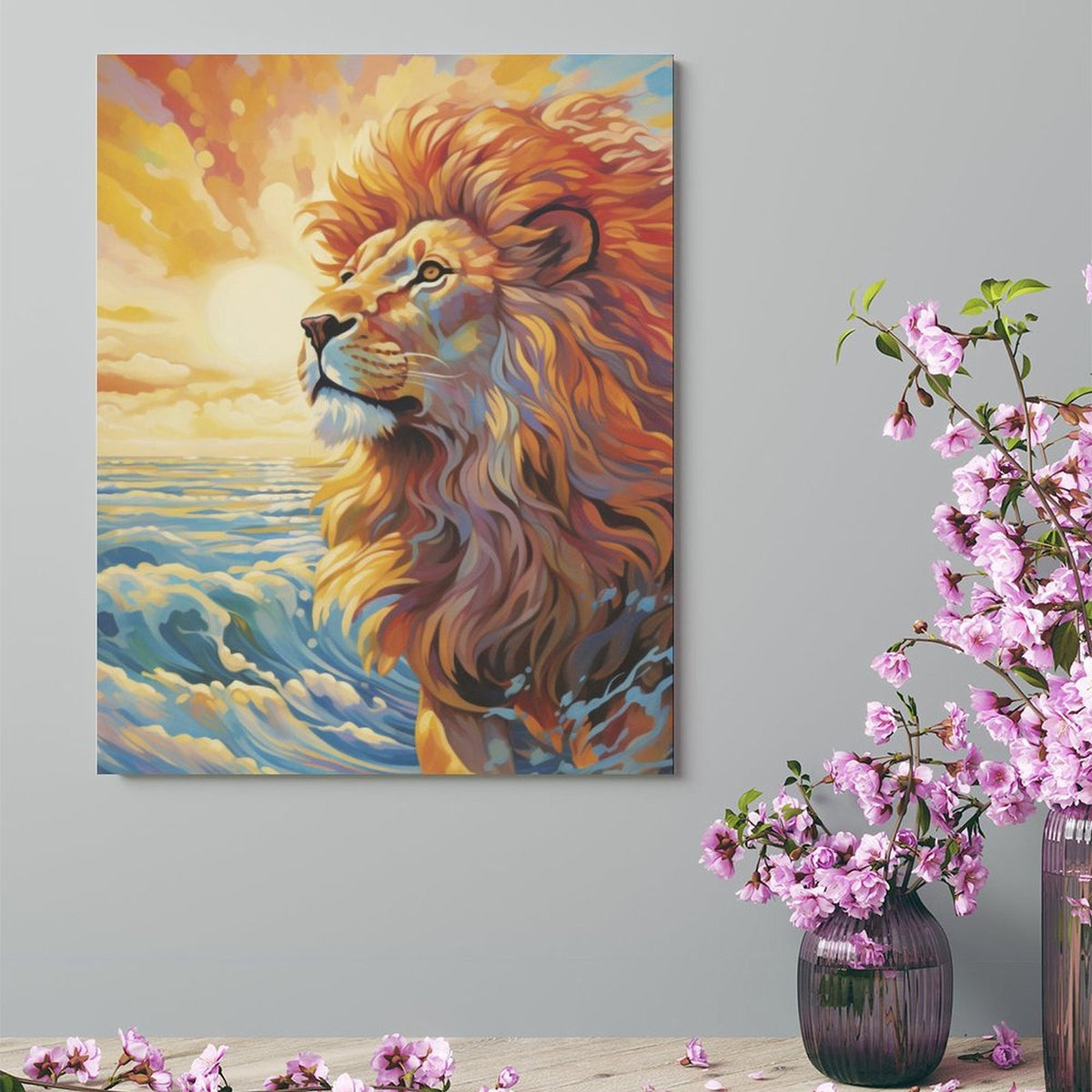 Ocean Spirit Lion Canvas Wall Art