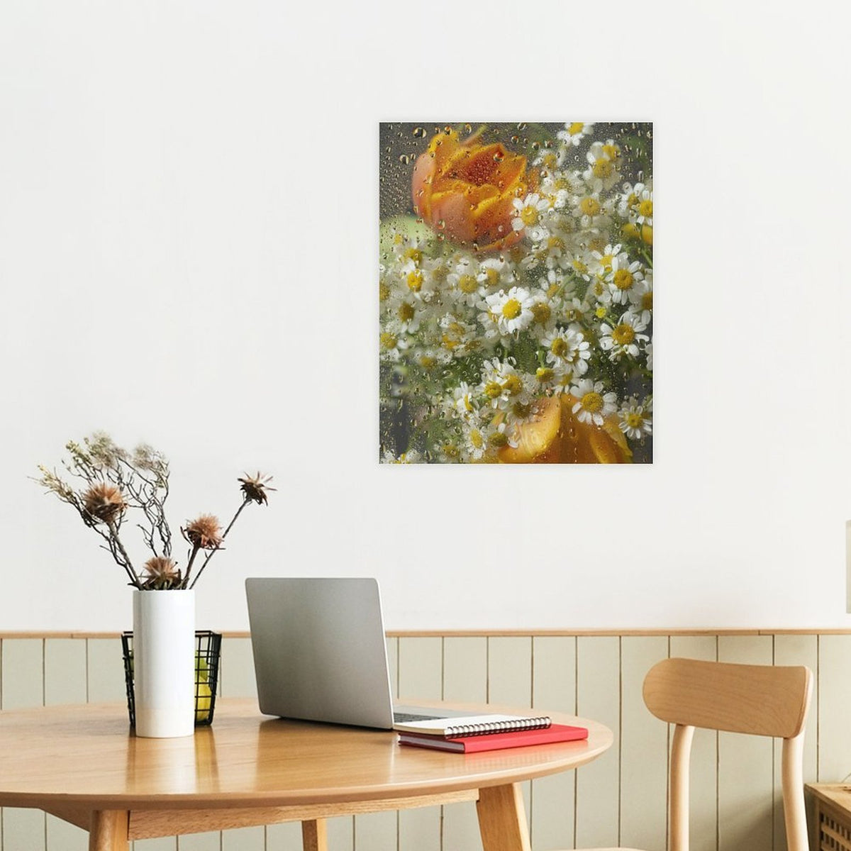 After Rain Floral Shadow Canvas Wall Art - 1