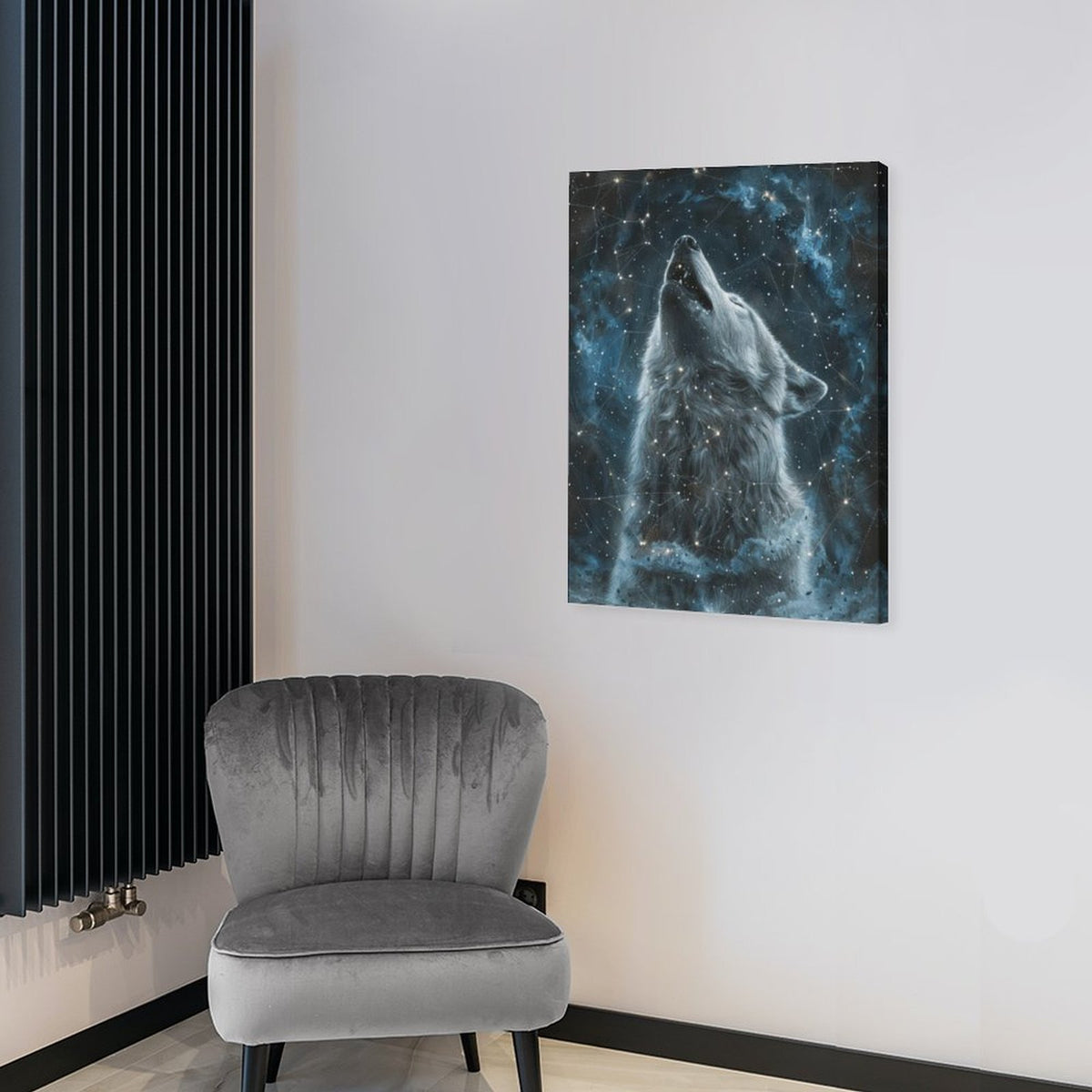 Cosmic Wolf Canvas Wall Art