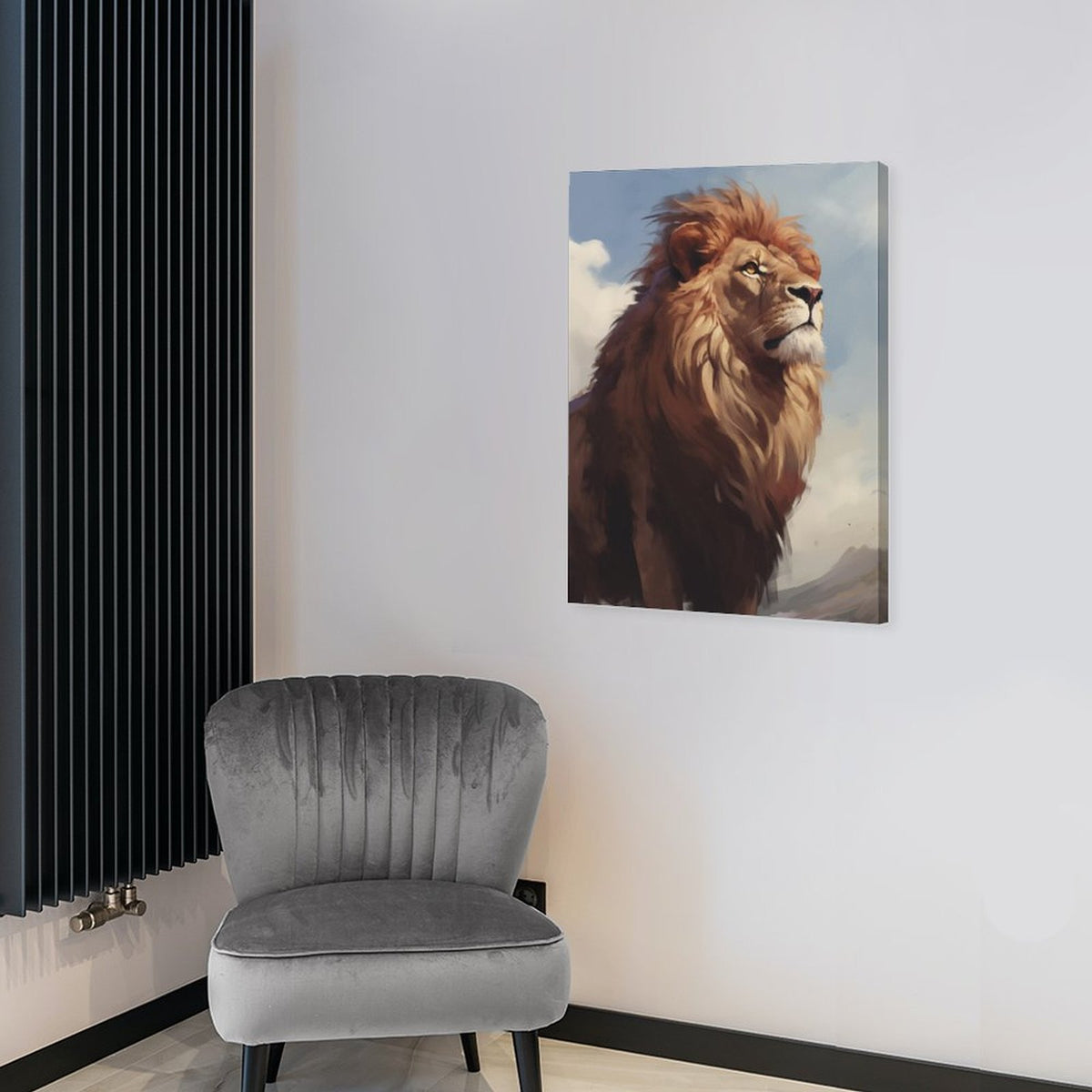 King of Wild Lion Canvas Wall Art
