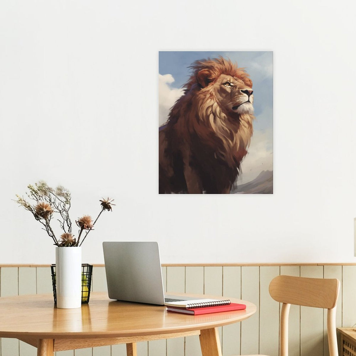 King of Wild Lion Canvas Wall Art