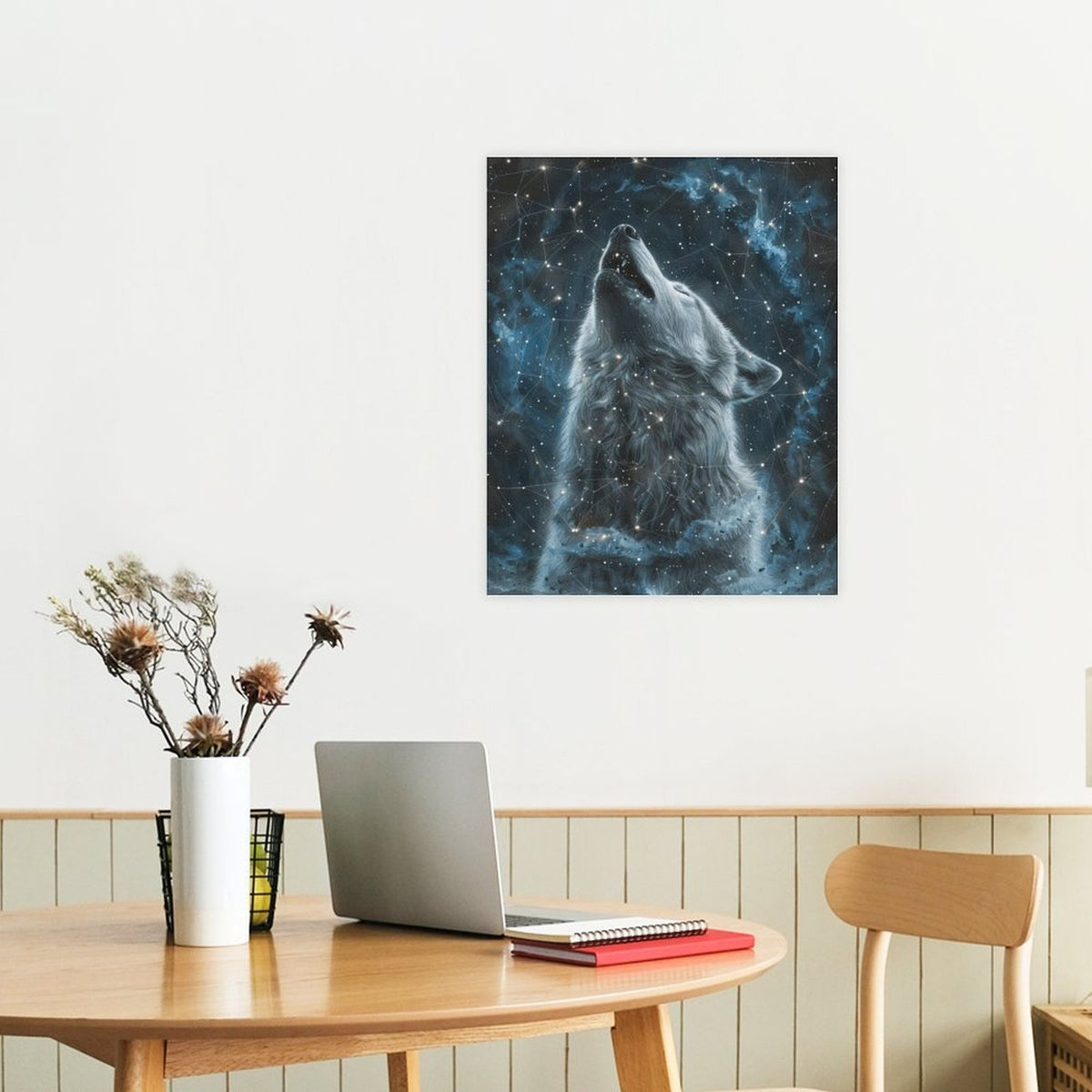Cosmic Wolf Canvas Wall Art