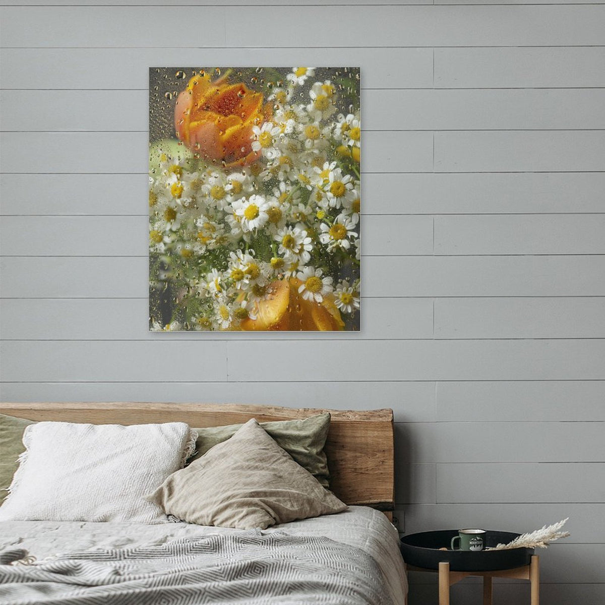 After Rain Floral Shadow Canvas Wall Art - 1