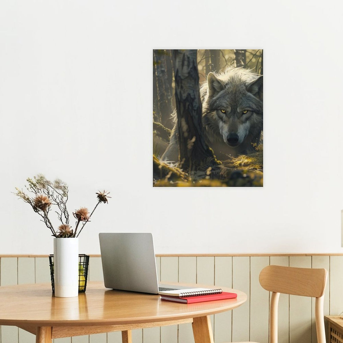 Mystic Forest Wolf Canvas Wall Art