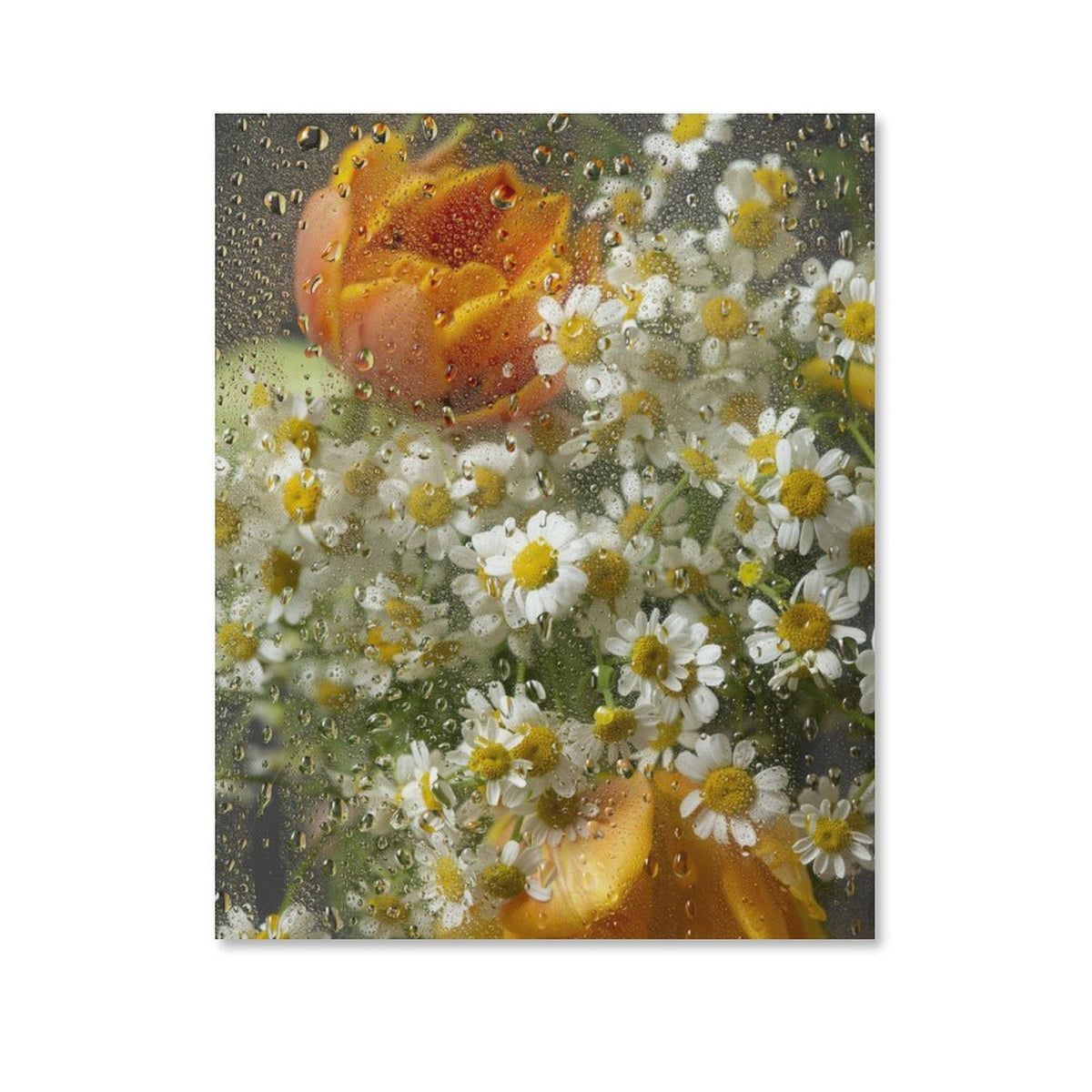 After Rain Floral Shadow Canvas Wall Art - 1
