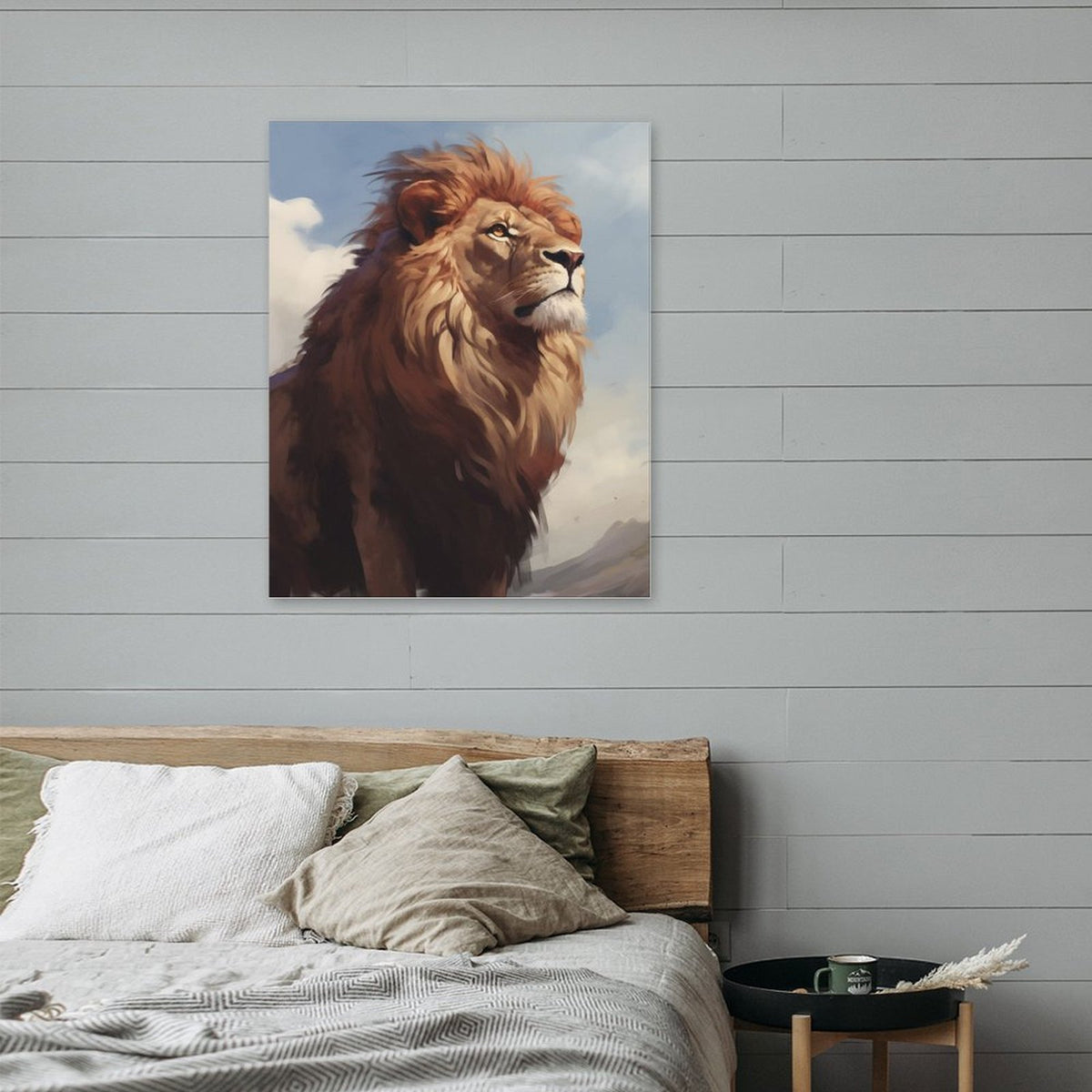 King of Wild Lion Canvas Wall Art