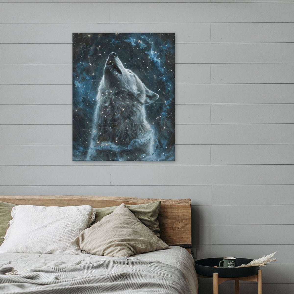 Cosmic Wolf Canvas Wall Art