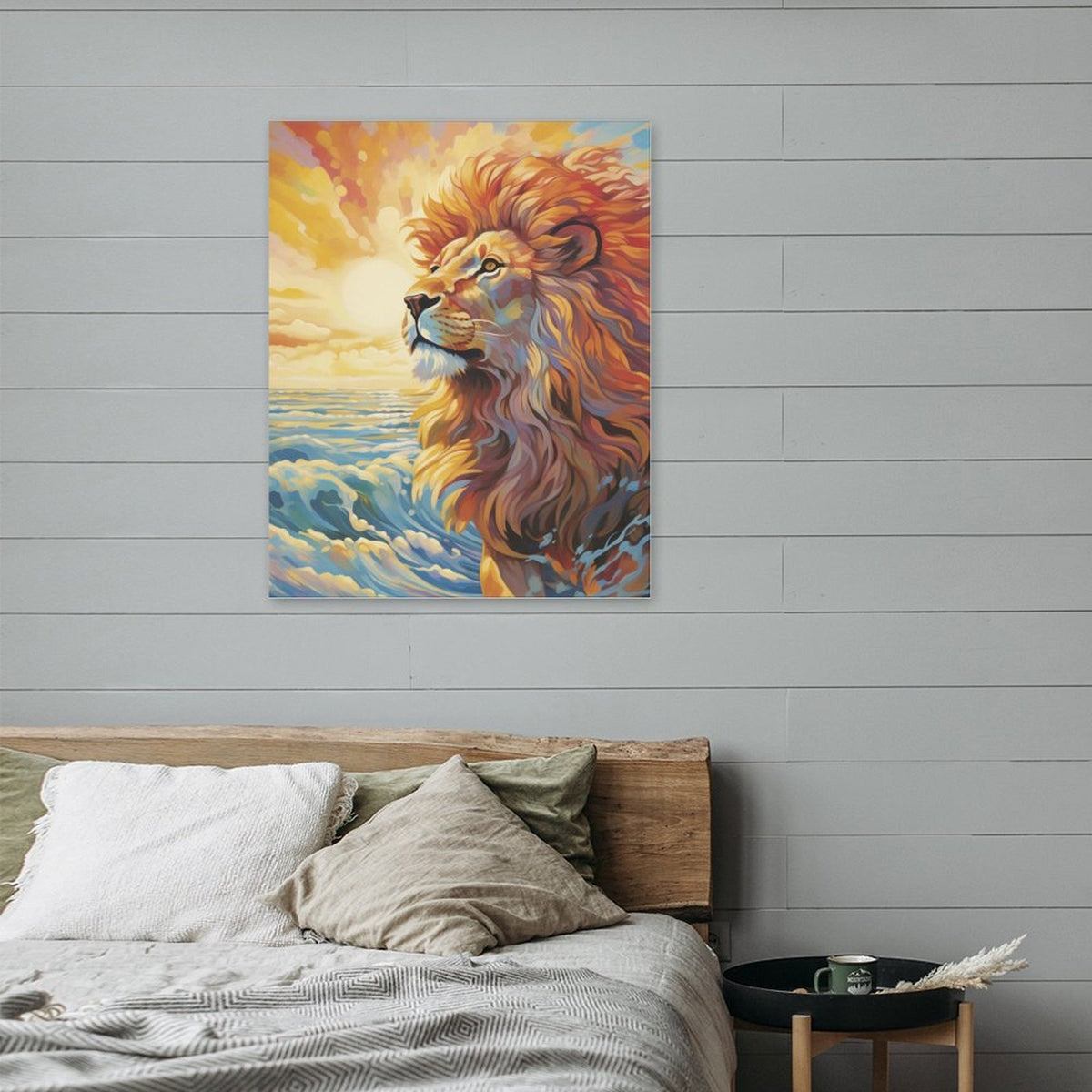 Ocean Spirit Lion Canvas Wall Art