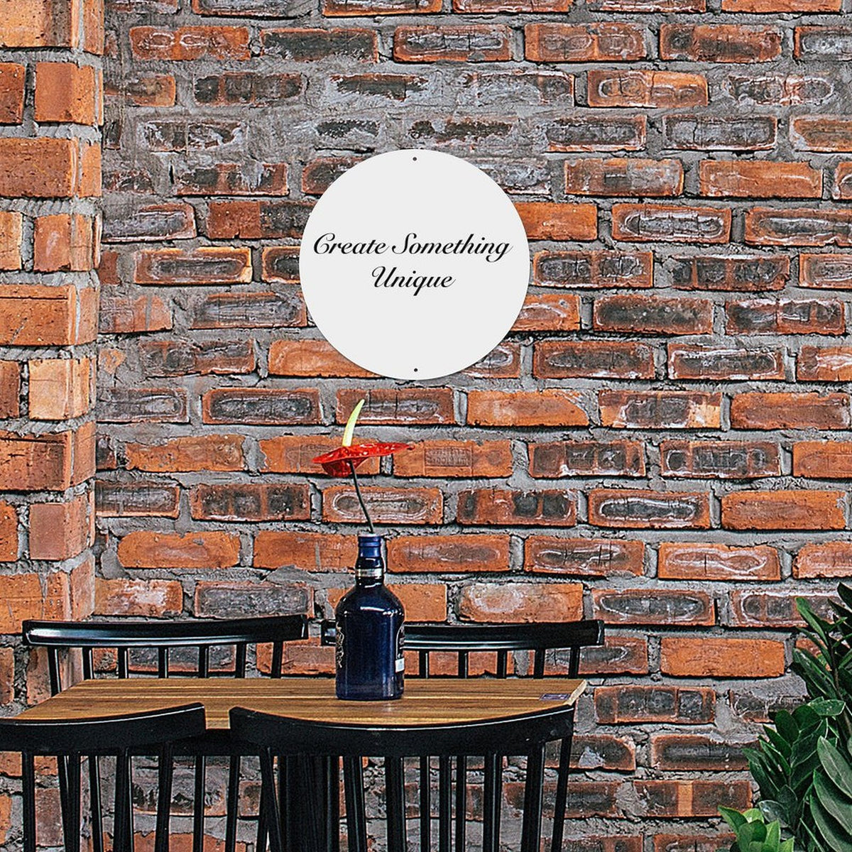 Custom Round Metal Wall Sign – Personalized Aluminum Decorative Art Plaque