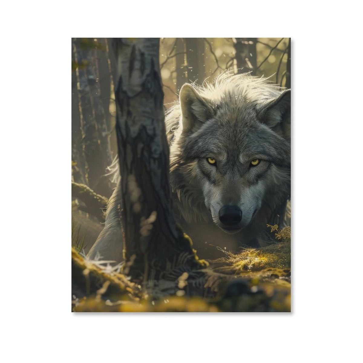 Mystic Forest Wolf Canvas Wall Art