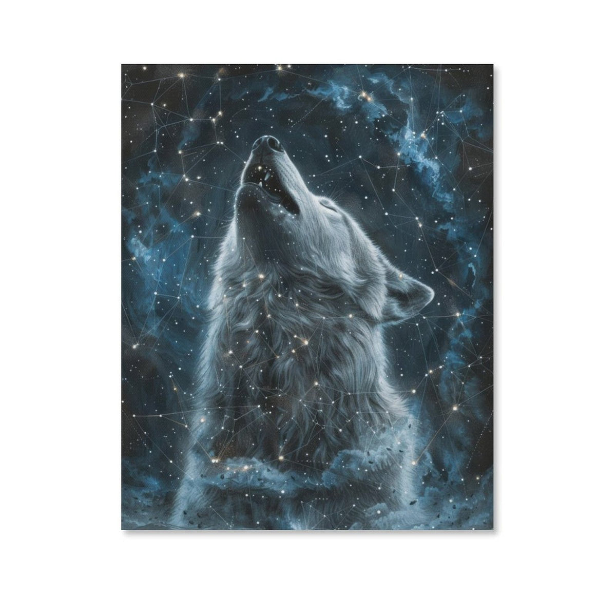 Cosmic Wolf Canvas Wall Art