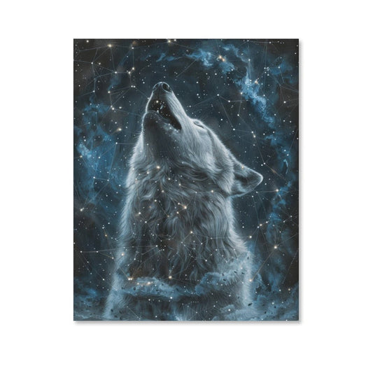 Cosmic Wolf Canvas Wall Art