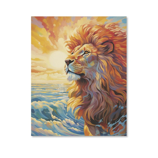 Ocean Spirit Lion Canvas Wall Art