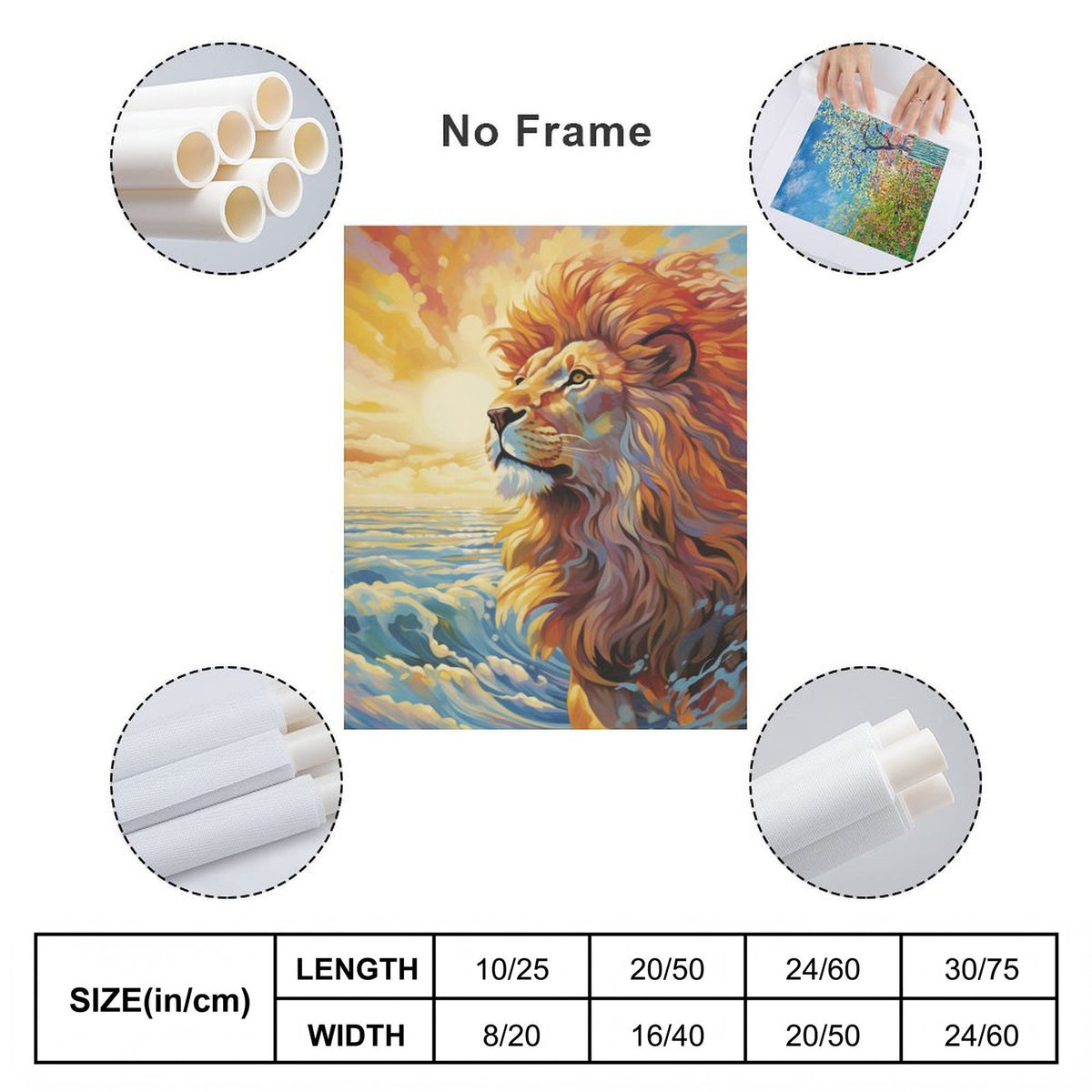 Ocean Spirit Lion Canvas Wall Art