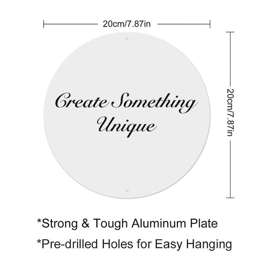 Custom Round Metal Wall Sign – Personalized Aluminum Decorative Art Plaque